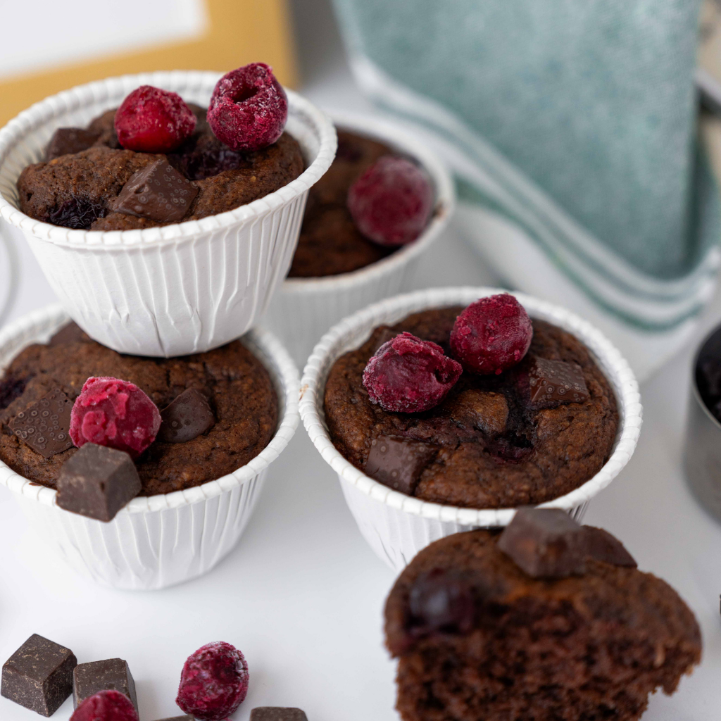 Rafine Şekersiz Muzlu, Vişneli & Parça Çikolatalı Fit Muffin